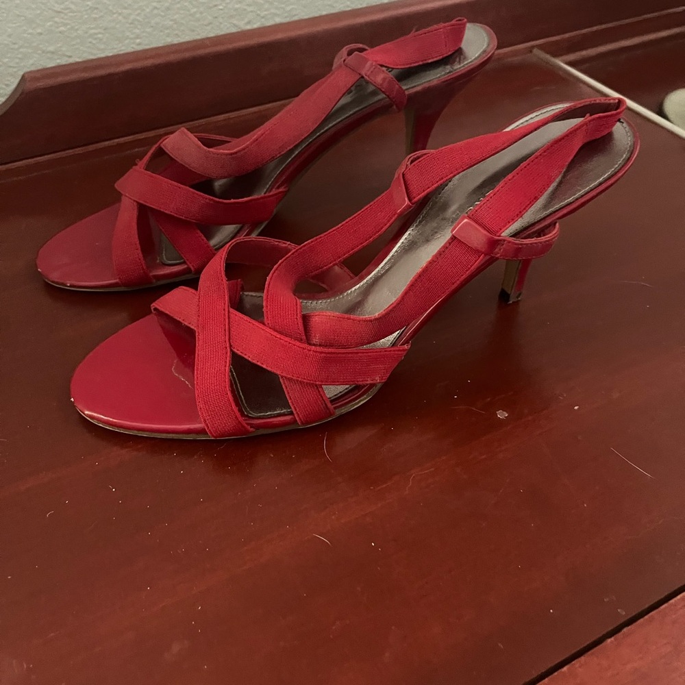 Elegant Red Women's Strappy Heels
